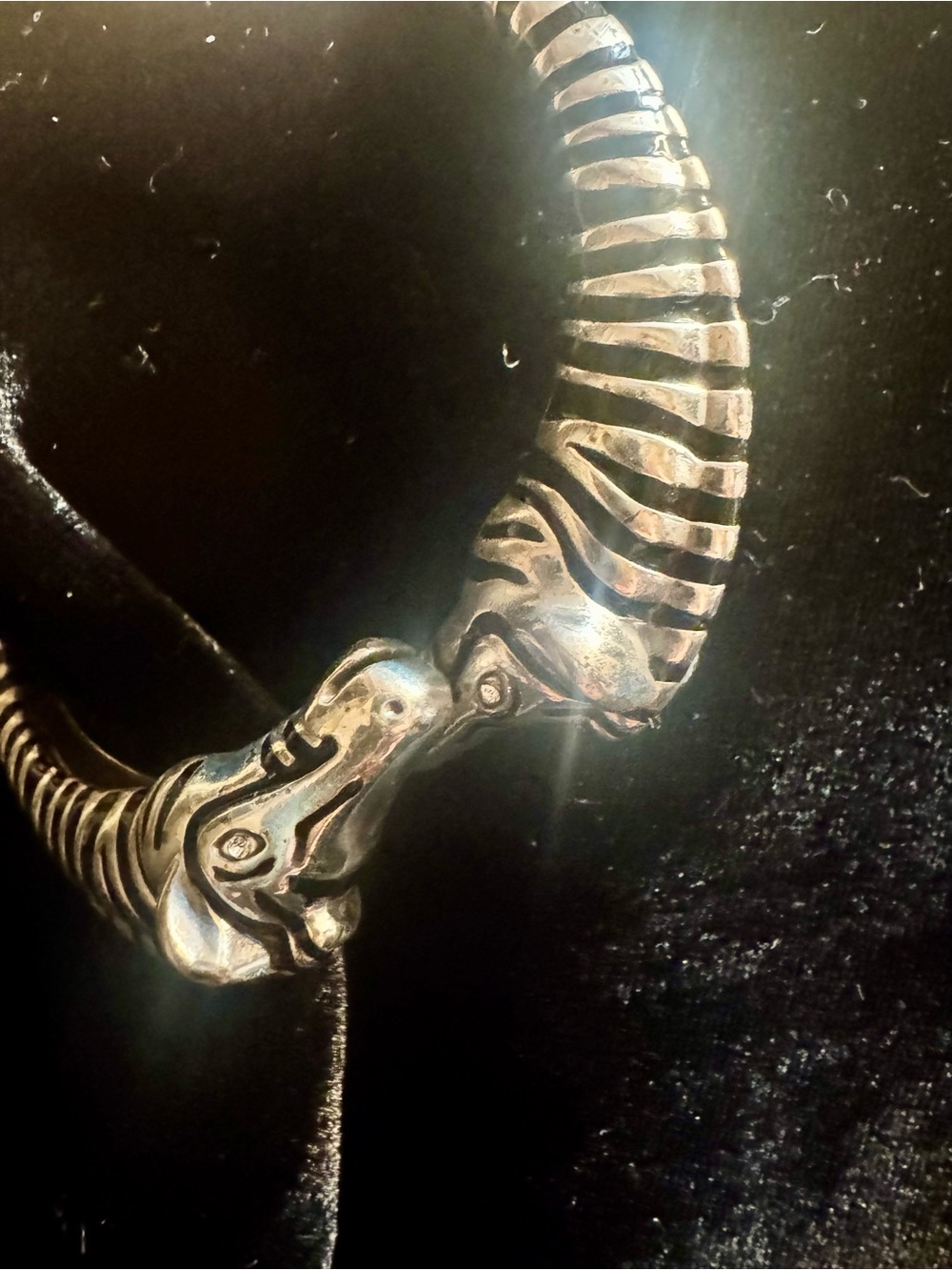 Brighton Safari Silver-Tone Zebra Head Bracelet - Silver-tone. - Picture 4 of 7
